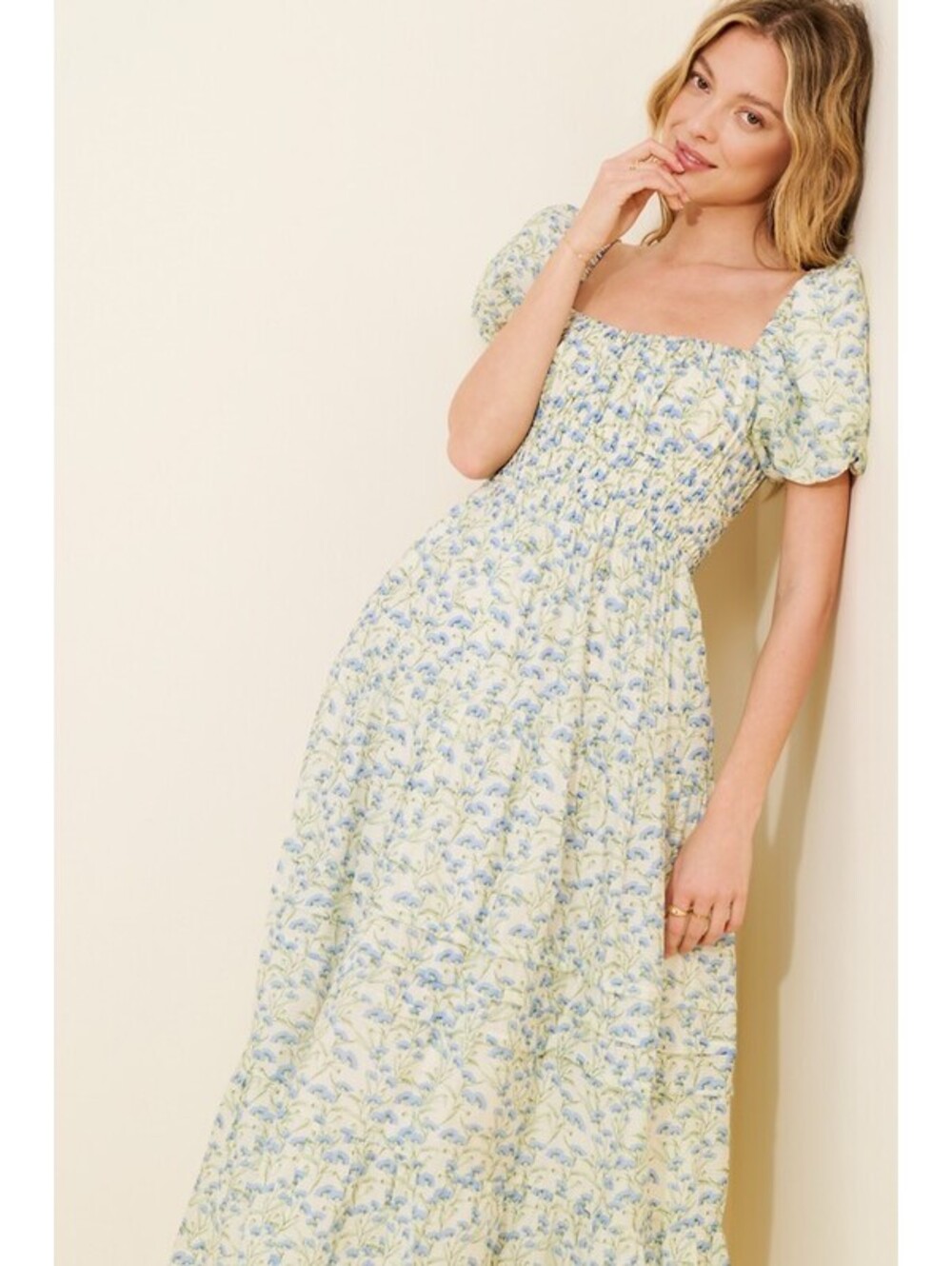 Anthropologie x ASTR The Label - Vintage Floral Puff Sleeve Maxi Dress, Size S
